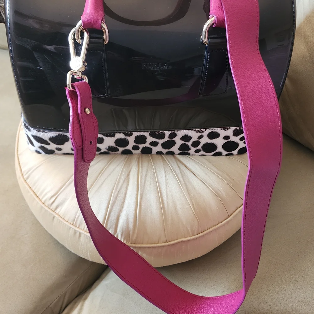 RARE- Furla Black and Pink Women's Bag "JELLY BAG" - Picture 2 of 9